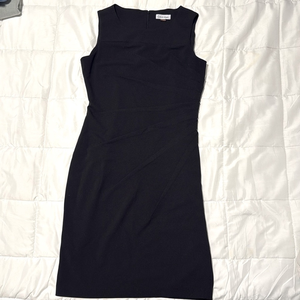 Calvin Klein black mid length dress